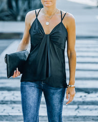 Renta Satin Drape Cami Tank - Black - FINAL SALE Ins Street