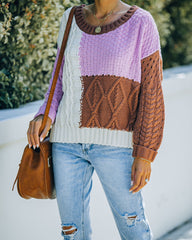 Kairo Colorblock Cable Knit Sweater - Chocolate Combo - FINAL SALE Ins Street