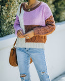 Kairo Colorblock Cable Knit Sweater - Chocolate Combo - FINAL SALE Ins Street