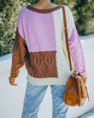 Kairo Colorblock Cable Knit Sweater - Chocolate Combo - FINAL SALE Ins Street