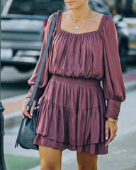 Ayla Smocked Ruffle Mini Dress - Dark Mauve - FINAL SALE InsStreet