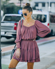 Ayla Smocked Ruffle Mini Dress - Dark Mauve - FINAL SALE InsStreet