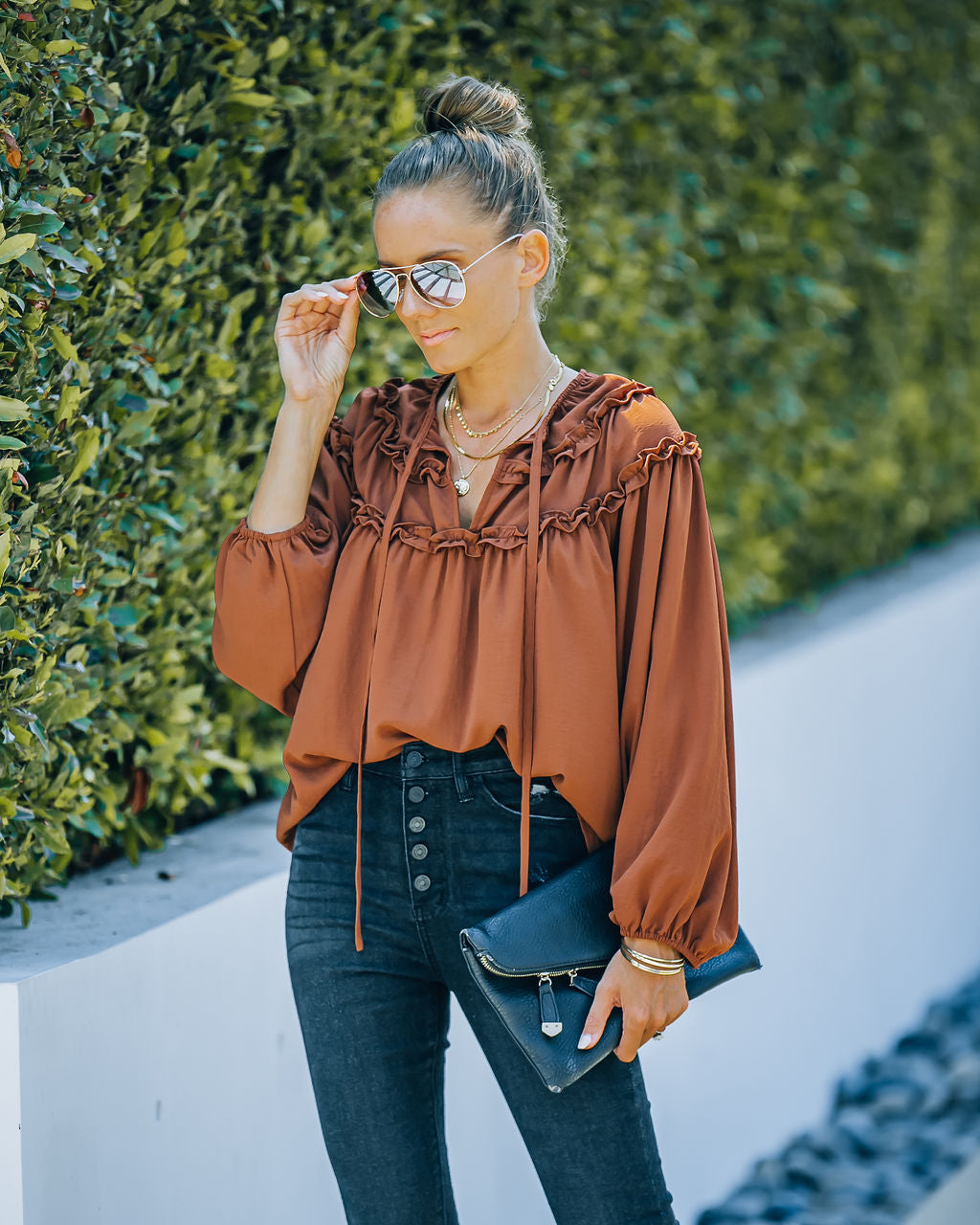 Keep Smiling Ruffle Trim Blouse - FINAL SALE Ins Street