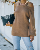 Malia Cold Shoulder Knit Sweater - Camel Ins Street