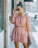 Ayla Smocked Ruffle Mini Dress - Rosette - FINAL SALE InsStreet