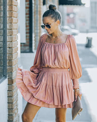 Ayla Smocked Ruffle Mini Dress - Rosette - FINAL SALE InsStreet