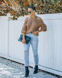 Malia Cold Shoulder Knit Sweater - Camel Ins Street