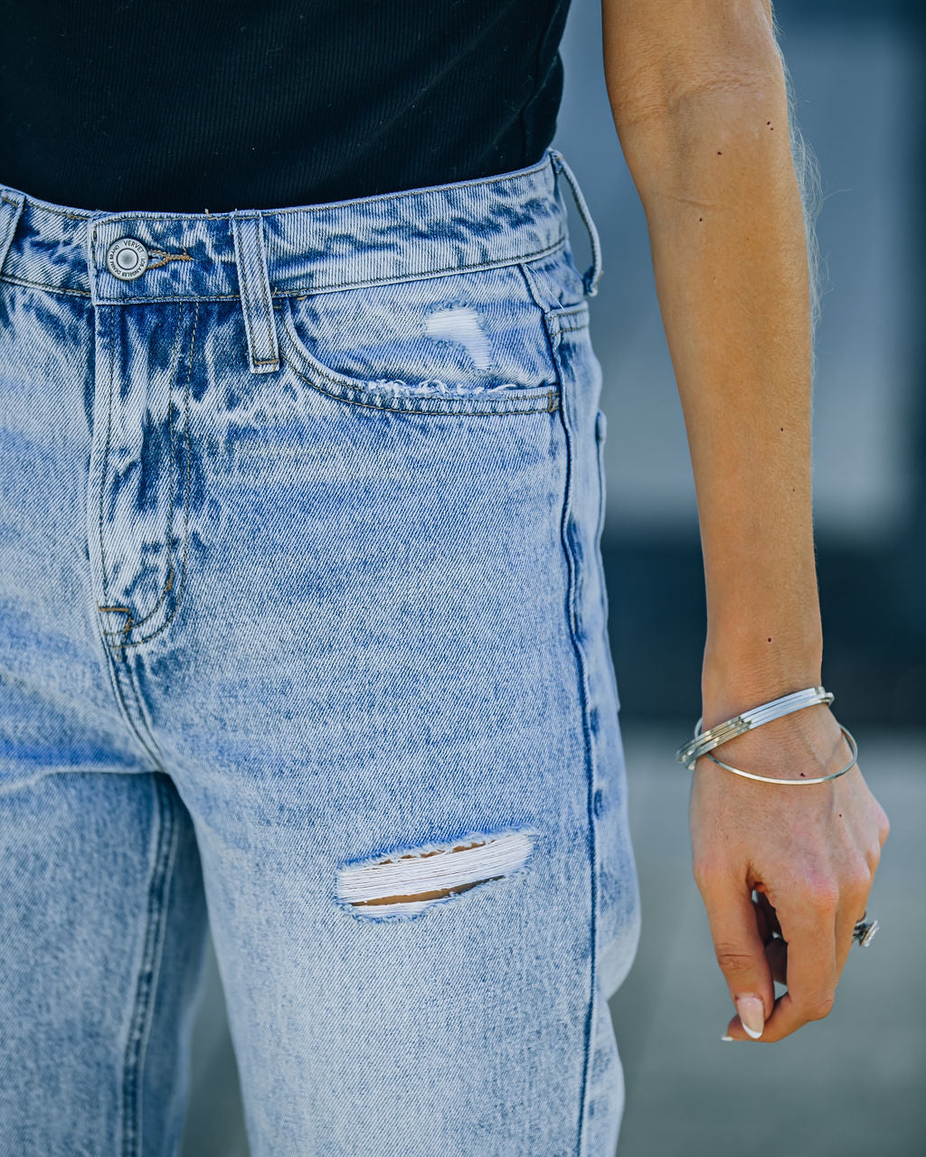 Public High Rise Distressed 90's Denim Ins Street