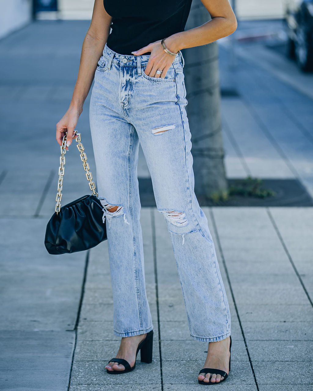 Public High Rise Distressed 90's Denim Ins Street