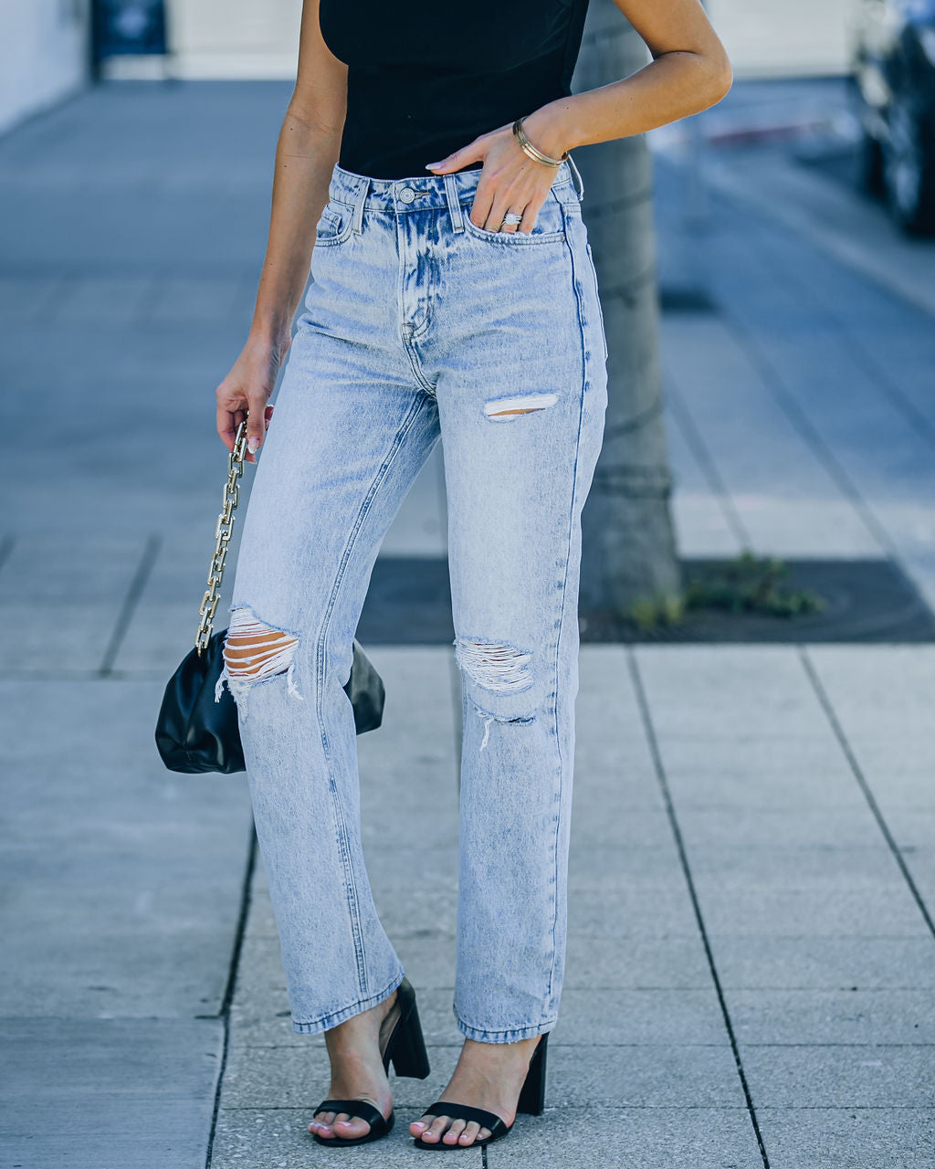 Public High Rise Distressed 90's Denim Ins Street