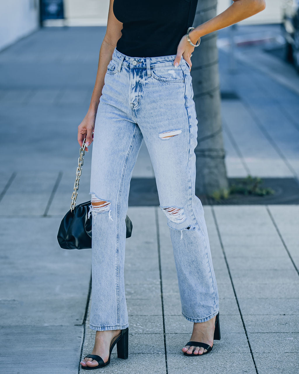 Public High Rise Distressed 90's Denim Ins Street