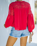 Ireland Crochet Lace Blouse - Red - FINAL SALE Ins Street