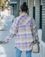 Faustina Pocketed Plaid Shacket - Lavender Ins Street