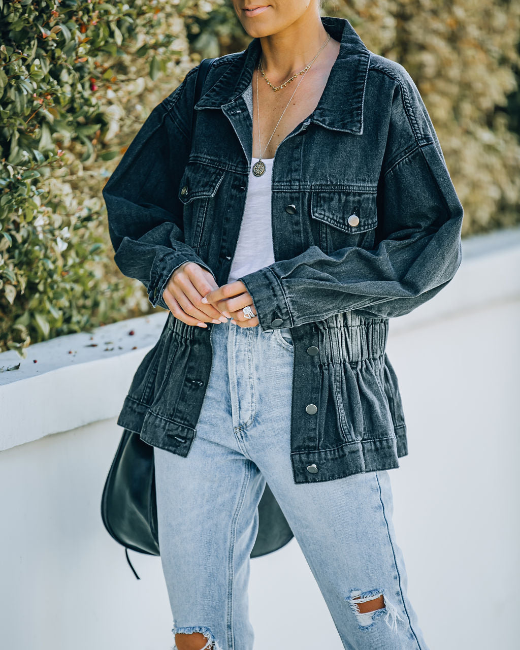 Wilner Elastic Waist Denim Jacket Ins Street