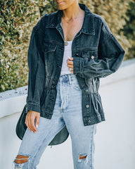 Wilner Elastic Waist Denim Jacket Ins Street