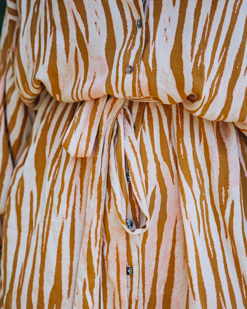 Joyner Zebra Print Button Down Shirt Dress - Burnt Orange - FINAL SALE Ins Street