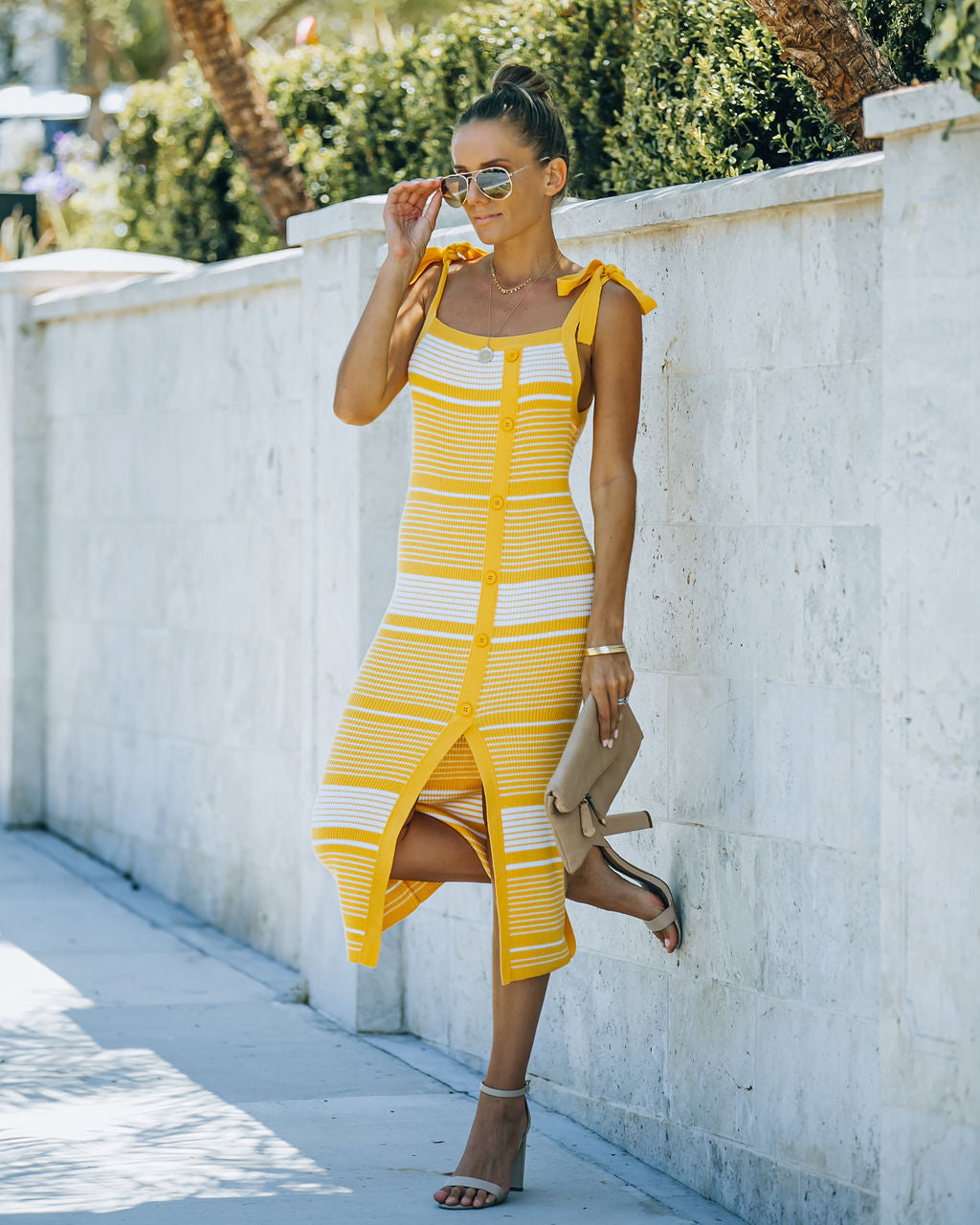 Ava Striped Knit Midi Dress - FINAL SALE InsStreet