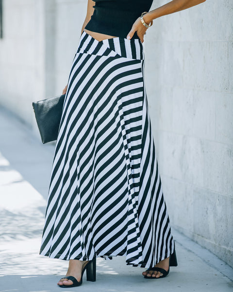 Brina Striped Knit Maxi Skirt - FINAL SALE – InsStreet