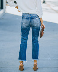 Kourt High Rise Straight Leg Denim - Dark Wash Ins Street