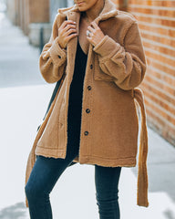 Carlile Belted Sherpa Jacket - Camel - FINAL SALE Ins Street