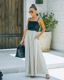 Marcellus Pocketed Colorblock Maxi Dress - Black Nude Ins Street