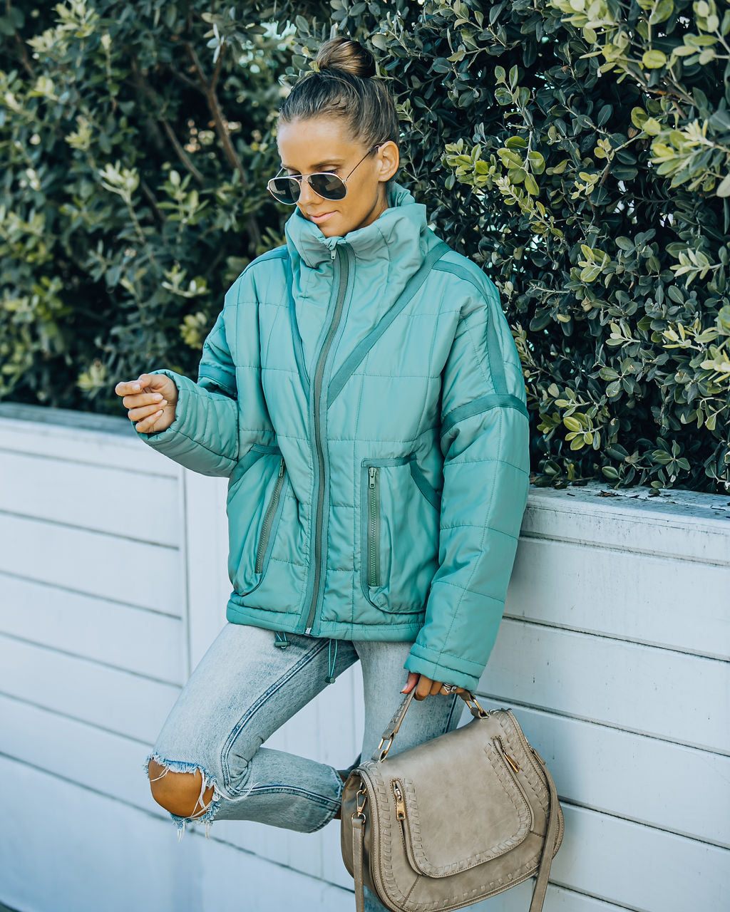 Cassian Pocketed Quilted Puffer Jacket - Seafoam - FINAL SALE Ins Street