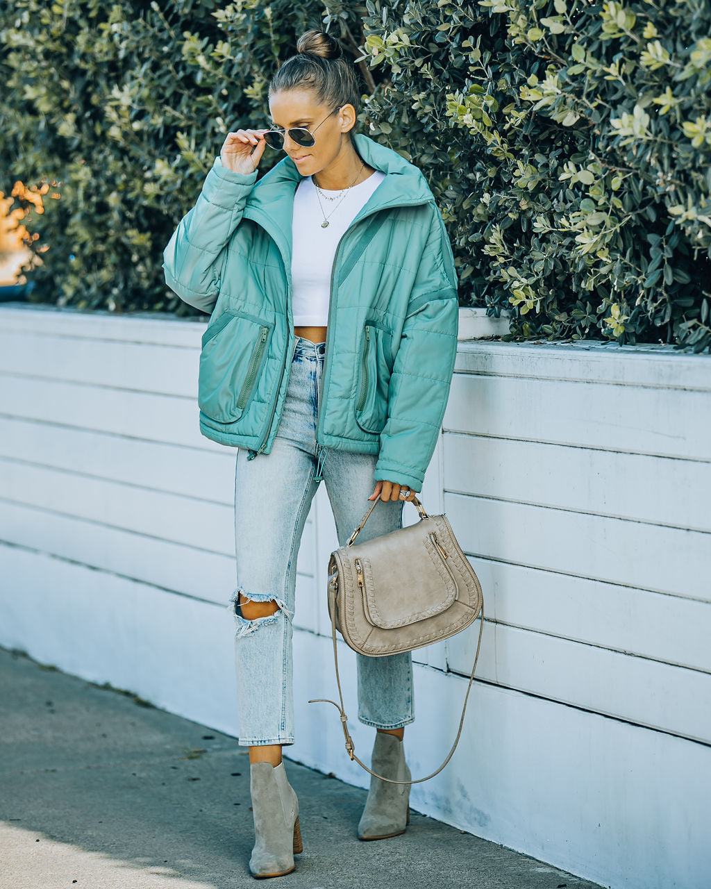 Cassian Pocketed Quilted Puffer Jacket - Seafoam - FINAL SALE Ins Street