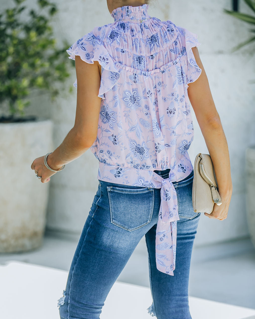 Cardi Floral Chiffon Tie Blouse - FINAL SALE Ins Street