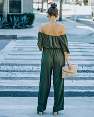 Leiland Off The Shoulder Jumpsuit - Olive Ins Street