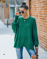 Dariel Relaxed Knit Sweater - Hunter Green - FINAL SALE NEWB-001