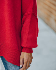 Dariel Relaxed Knit Sweater - Red - FINAL SALE NEWB-001