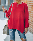 Dariel Relaxed Knit Sweater - Red - FINAL SALE