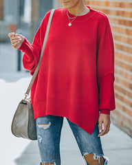 Dariel Relaxed Knit Sweater - Red - FINAL SALE NEWB-001