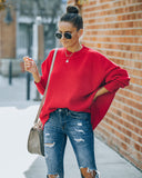 Dariel Relaxed Knit Sweater - Red - FINAL SALE NEWB-001
