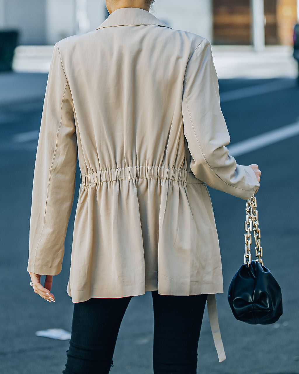 Jacqueline Drawstring Blazer - Beige - FINAL SALE Ins Street