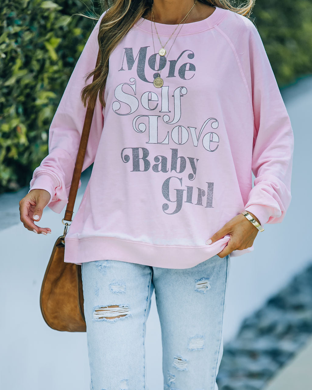 More Self Love Baby Girl Cotton Blend Sweatshirt Ins Street