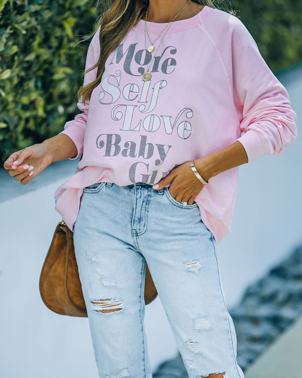 More Self Love Baby Girl Cotton Blend Sweatshirt Ins Street