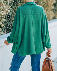 Kiandra Cotton French Terry Henley Top - Hunter Green - FINAL SALE Ins Street