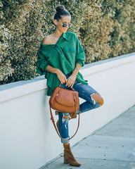 Kiandra Cotton French Terry Henley Top - Hunter Green - FINAL SALE Ins Street