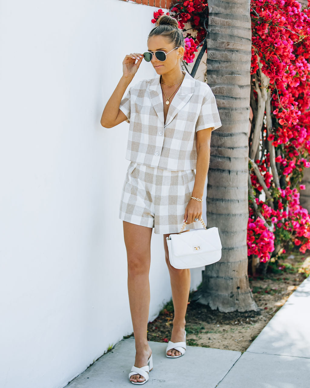 Iggy Cotton Gingham High Rise Shorts Ins Street