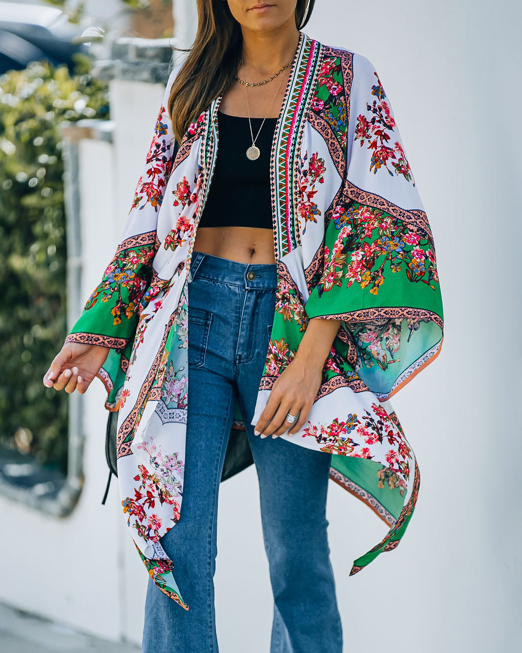 Fitzpatrick Floral Printed Kimono Ins Street