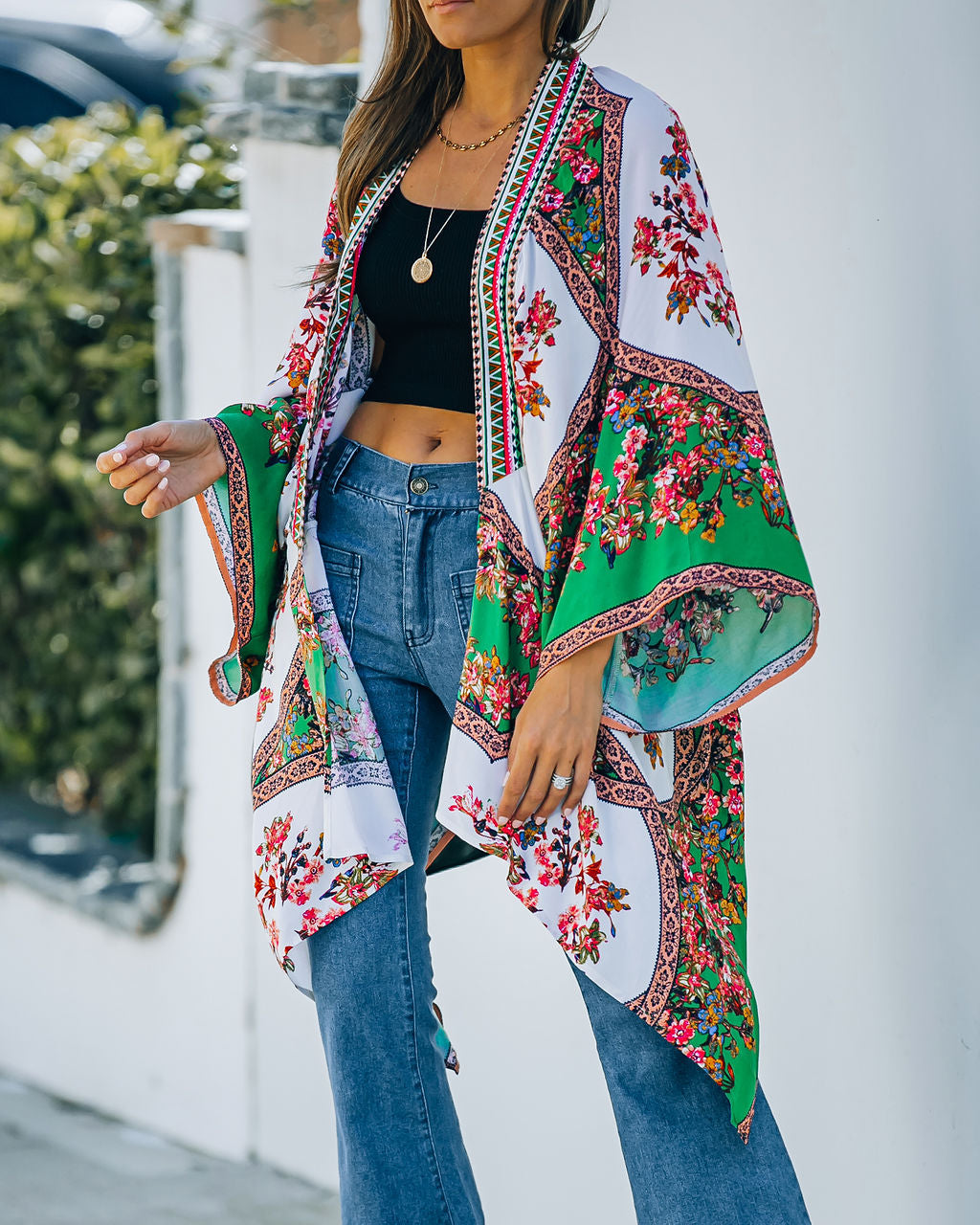 Fitzpatrick Floral Printed Kimono Ins Street