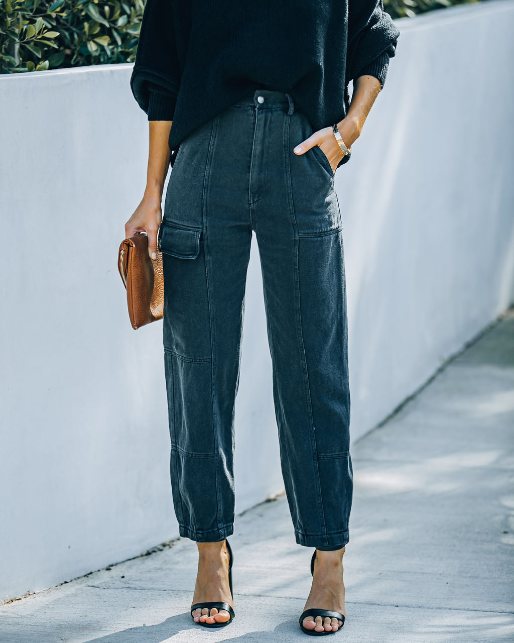 Randie Pocketed Denim Cargo Pants Ins Street