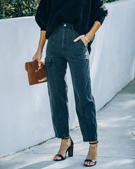 Randie Pocketed Denim Cargo Pants Ins Street