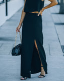 Naia Slit Maxi Skirt - Black Ins Street
