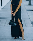 Naia Slit Maxi Skirt - Black Ins Street