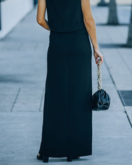 Naia Slit Maxi Skirt - Black Ins Street