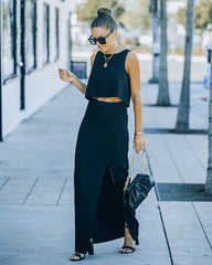 Naia Slit Maxi Skirt - Black Ins Street