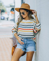 Moe Striped Knit Sweater - Beige Ins Street