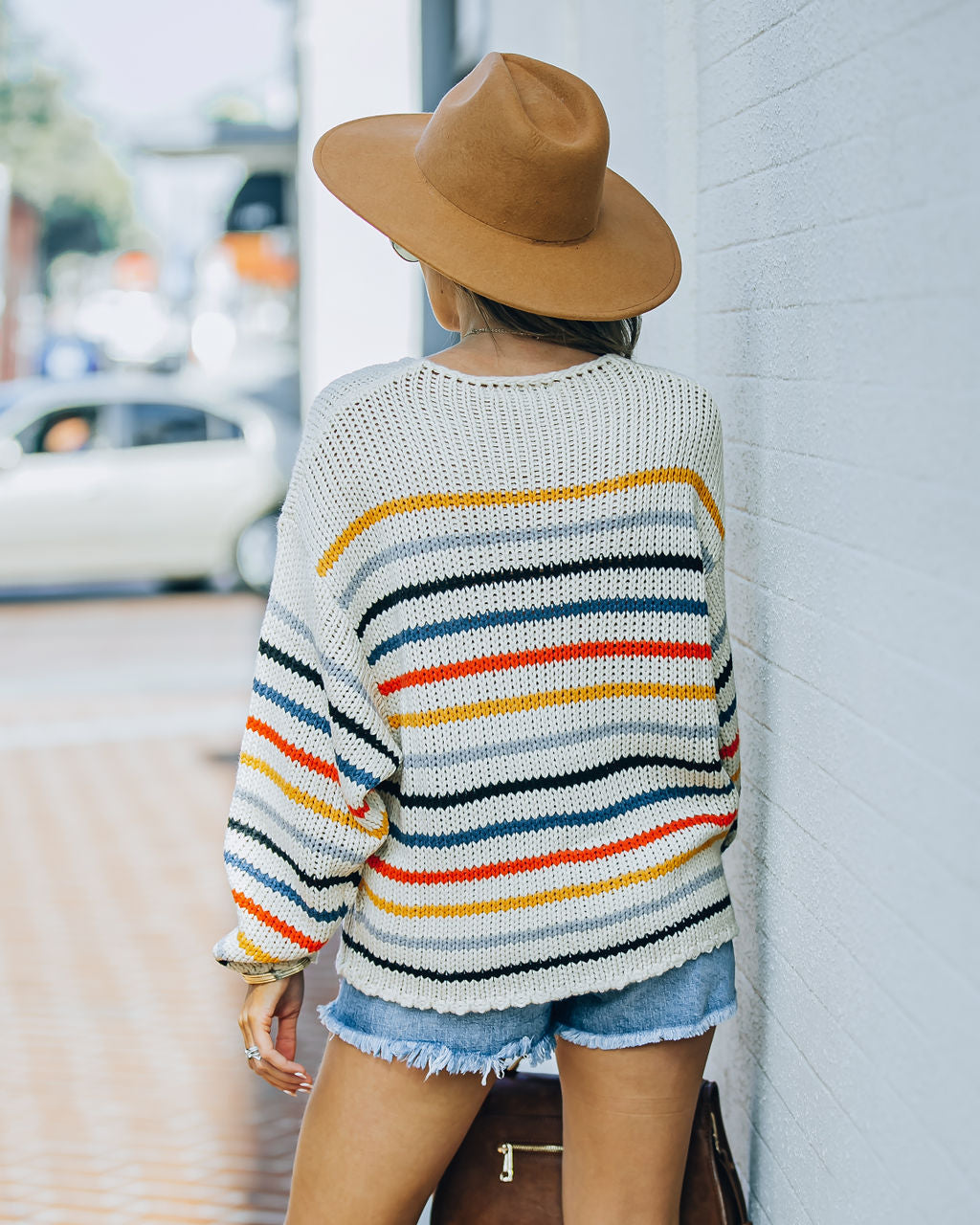 Moe Striped Knit Sweater - Beige Ins Street